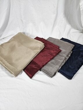 4 Panels Sun Zero Faux Dupioni Silk Extreme 100% Blackout Back Tab Curtain Panel